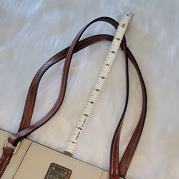 DOONEY & BOURKE Lexington Cream Pebbled Leather Tan Double Handle‎ Zip Tote Bag - Picture 12 of 15